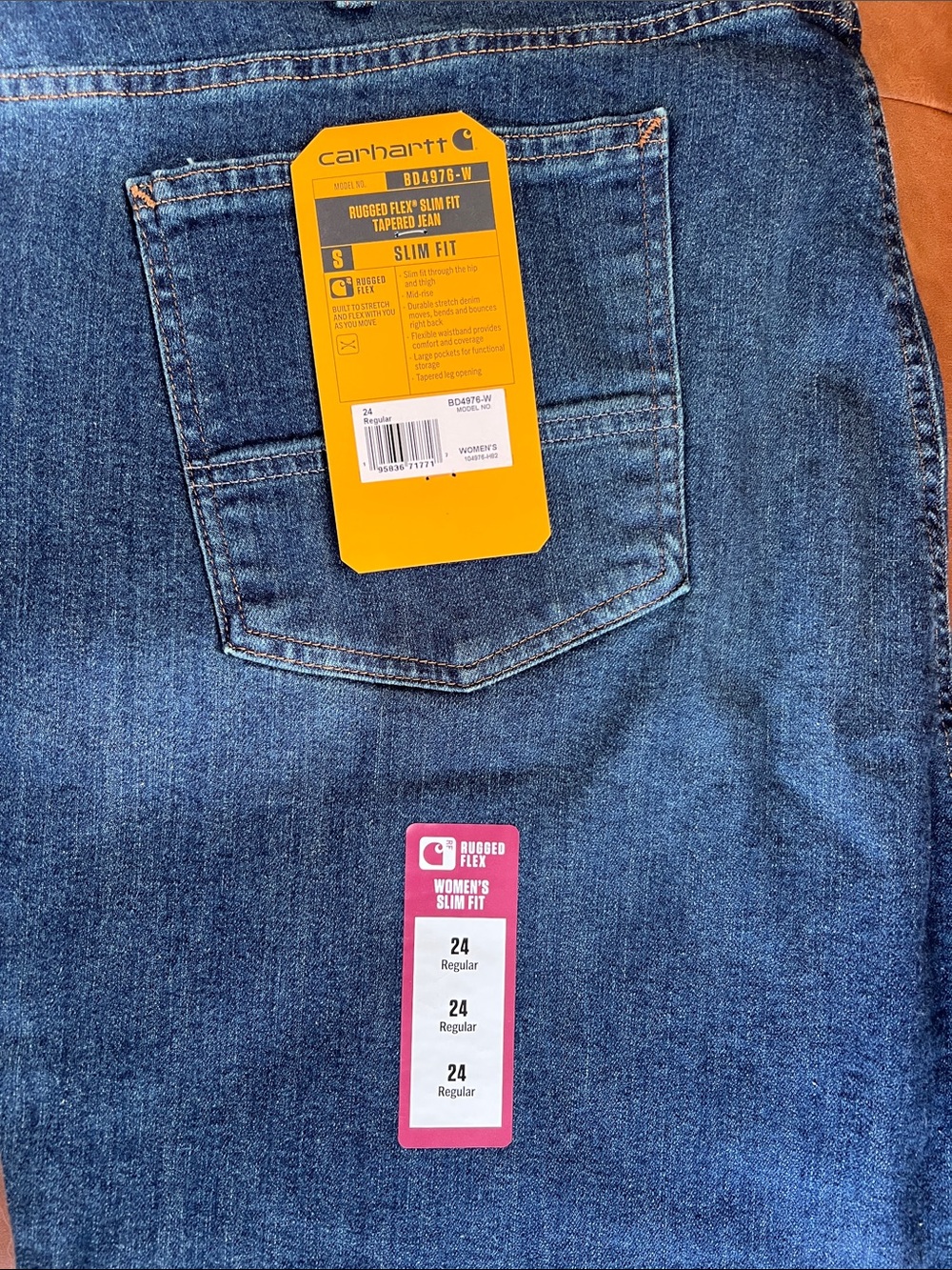 Carhartt Women's Slim Fit Rugged Flex Jeans in Dark Blue Denim